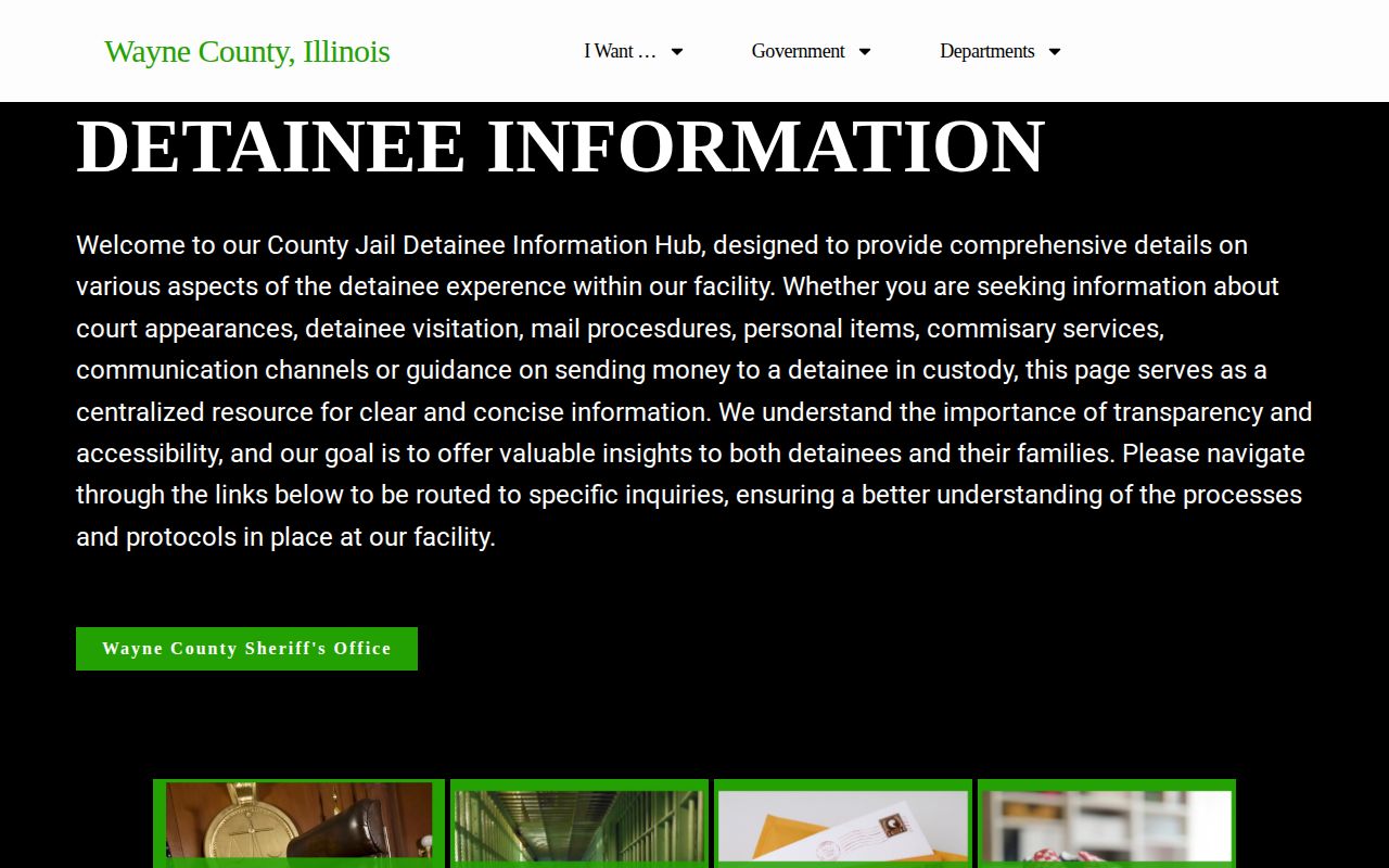 Wayne County official jail detainee information page